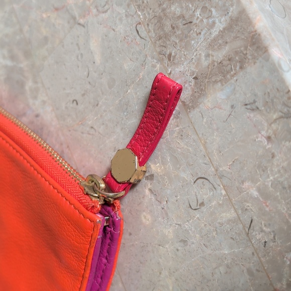 LIKE NEW Tory Burch Orange & Purple Wallet - Picture 7 of 11